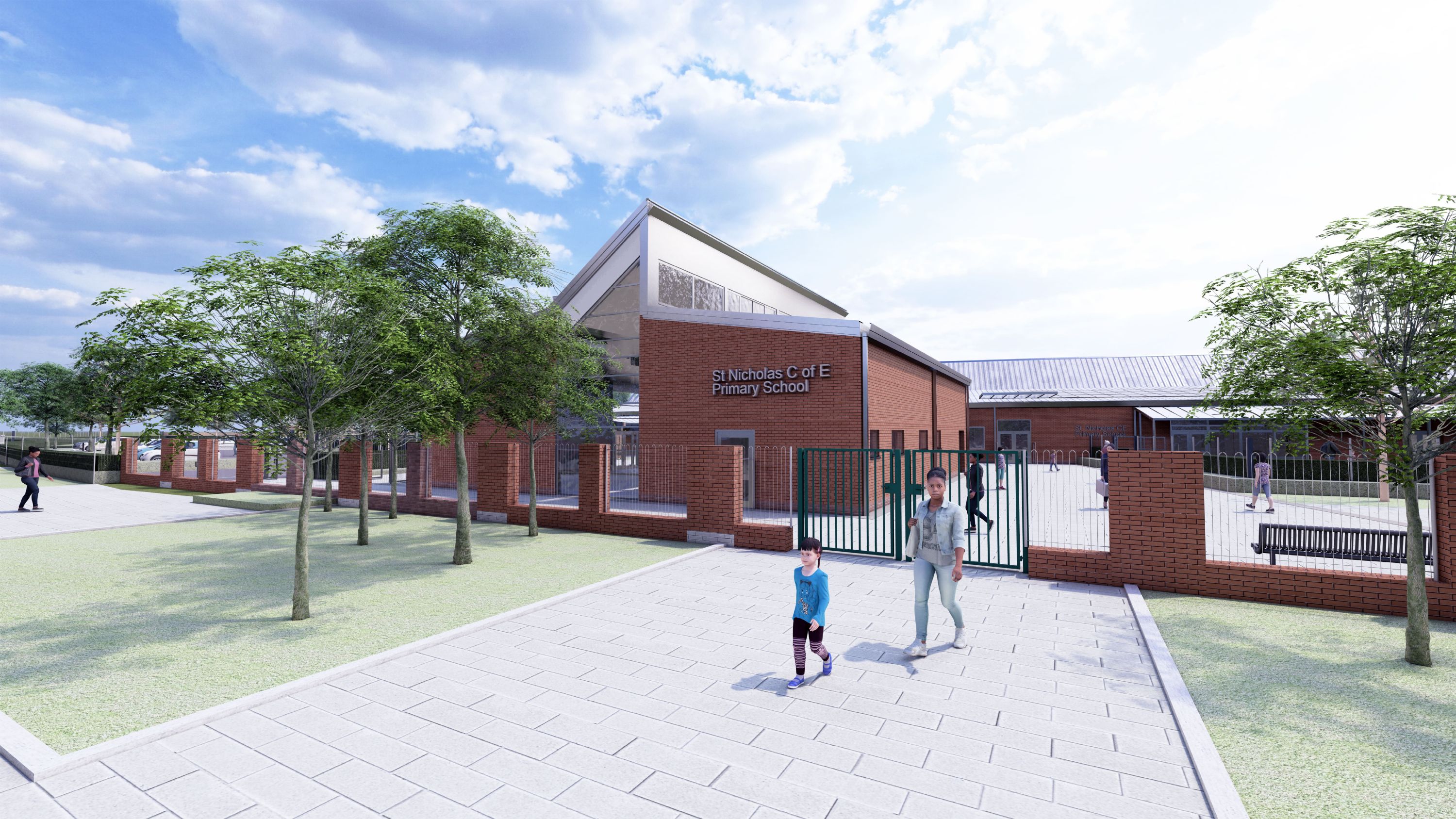 Artist impression of new St Nicholas CE Primary School building, Wallingford